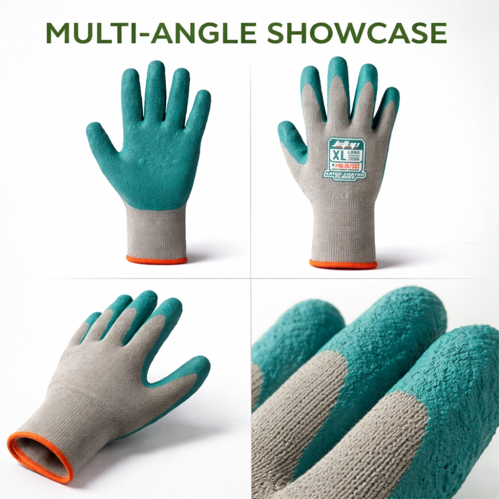Heavy Duty Latex Coated Grip Work Gloves