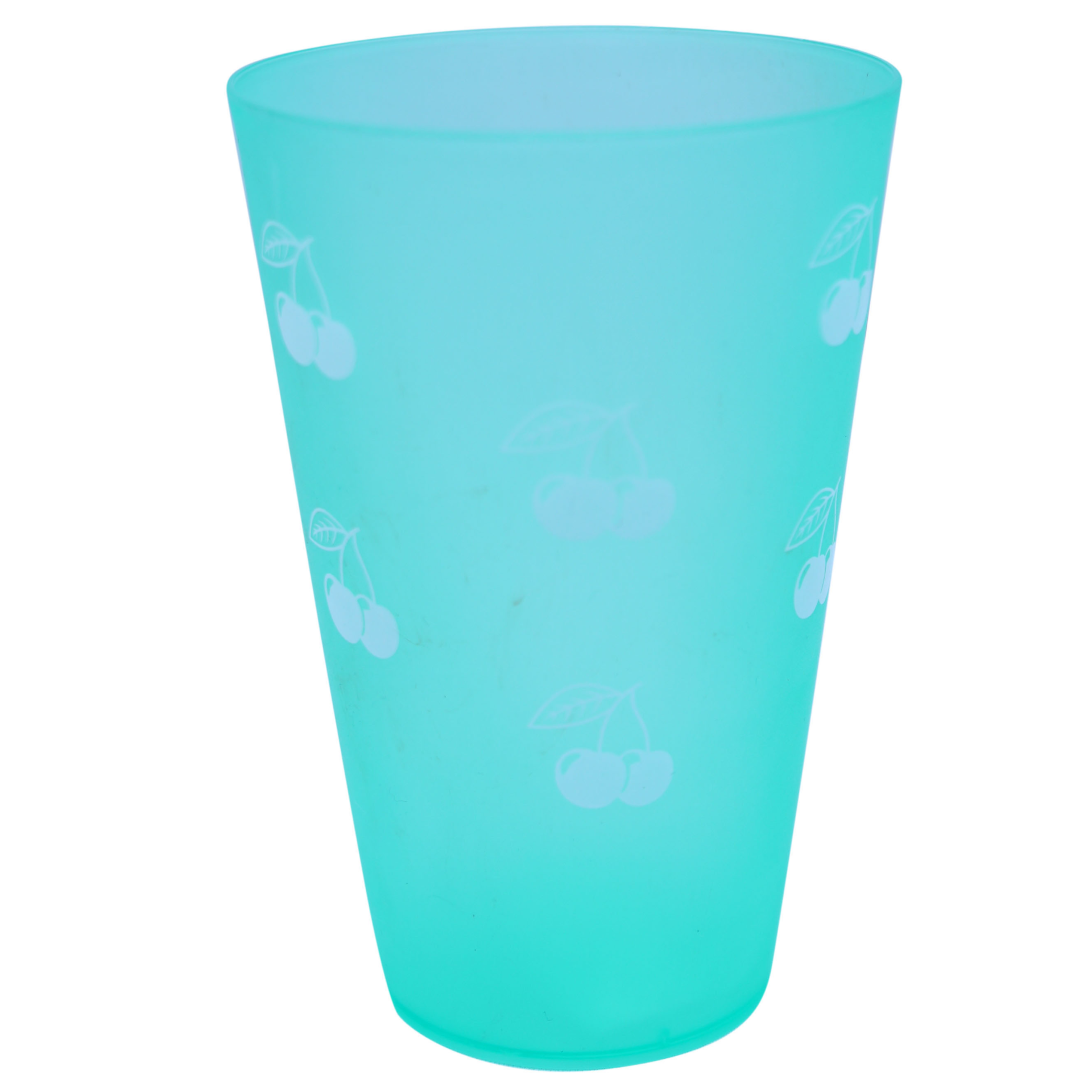 Turquoise Cherry Print Plastic Mug – Lightweight & Durable