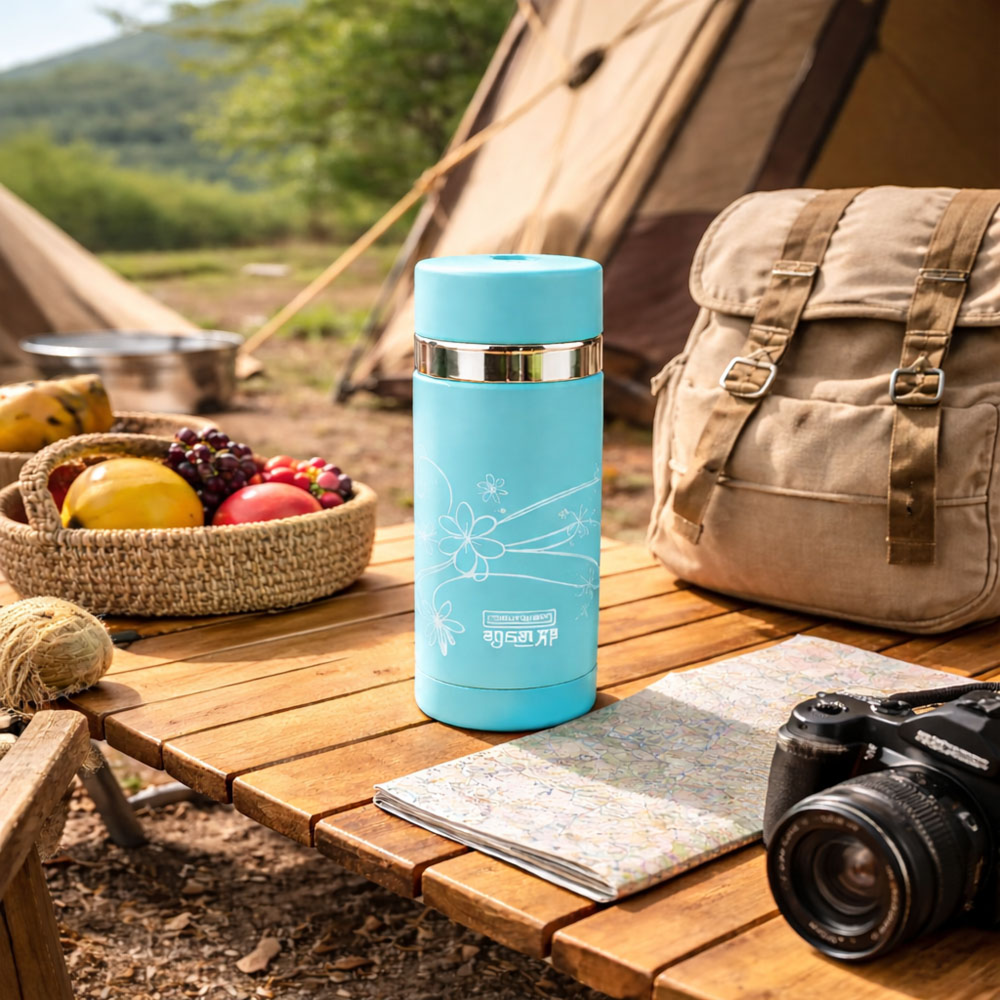 Portable Vacuum Insulated Water Bottle – Leakproof Travel Thermos Flask for Hot & Cold Drinks (15cm x 6cm)