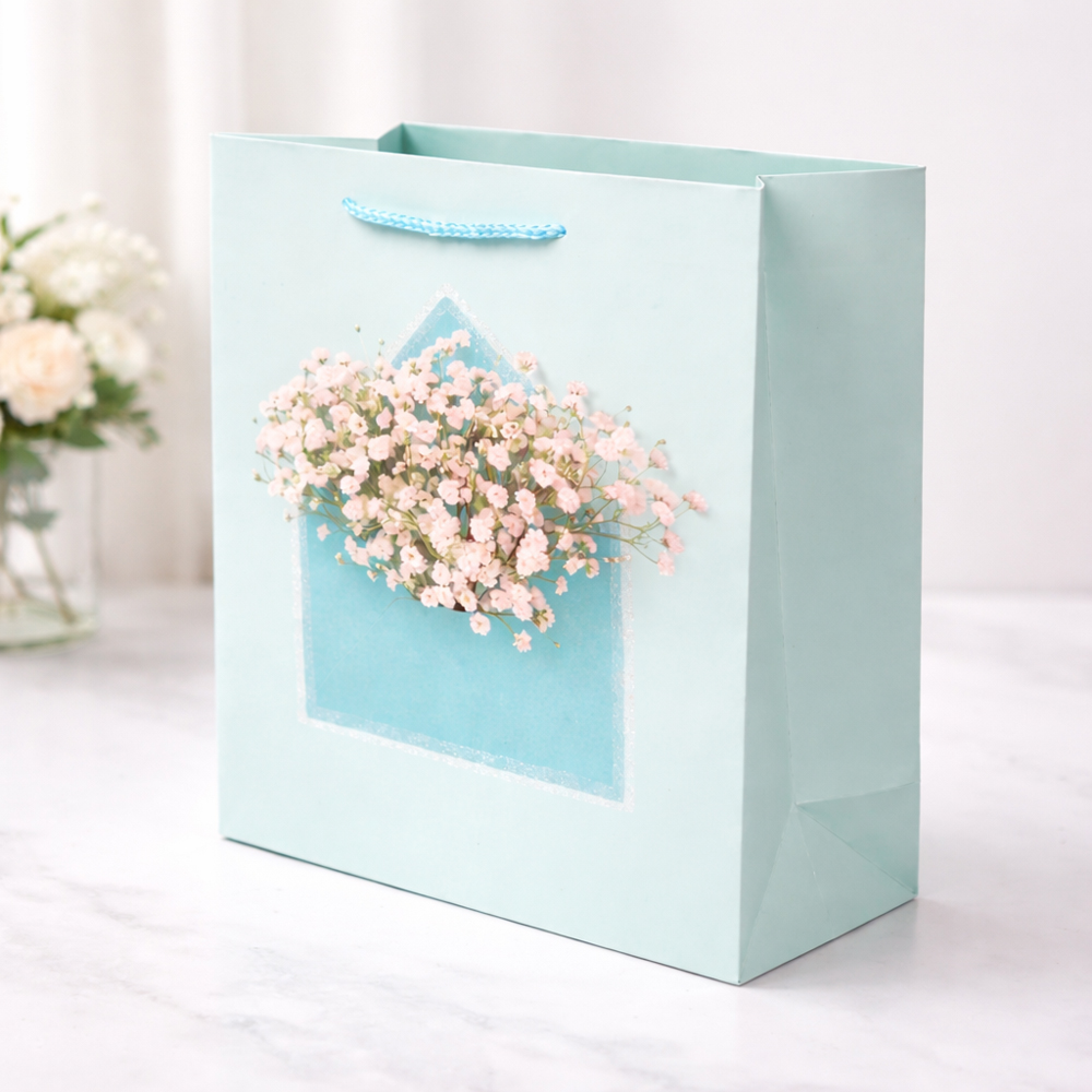 Whimsical Floral Wreath Premium Paper Gift Bag – 32Cm
