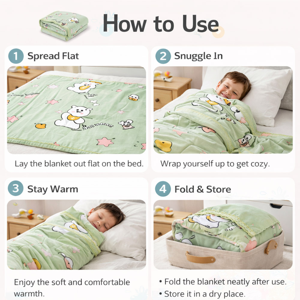 Luxurious Cartoon Baby Blanket - Soft & Cozy (140x115cm)