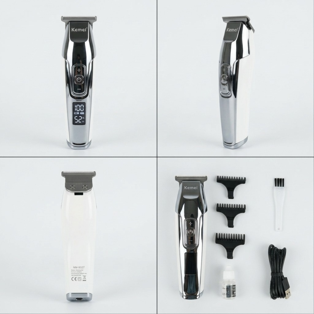 Kemei KM 5027 Professional Cordless Hair Clipper & 0mm Baldhead Trimmer