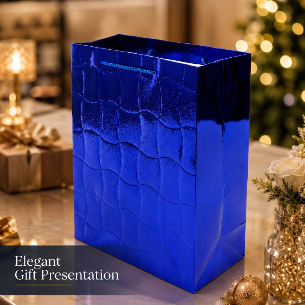 Charming Geometric Textured Gift Bag – 32Cm