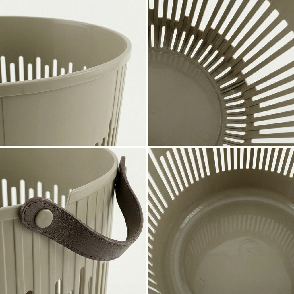 Multipurpose Home Storage Basket With Leather Handles