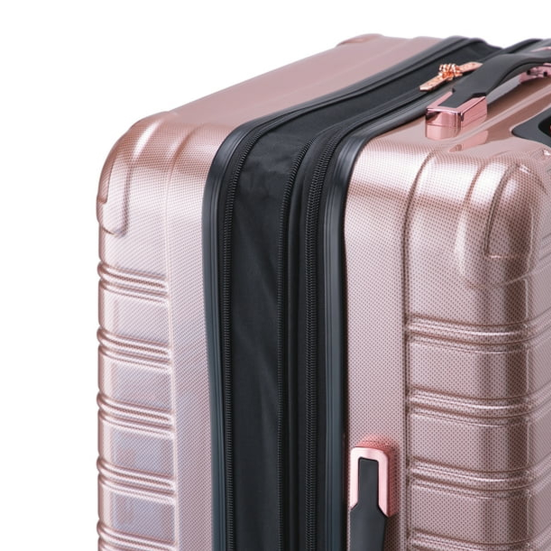Hard Shell Trolley Suitcase – Rose Gold Extra-Large Check-In Travel Luggage