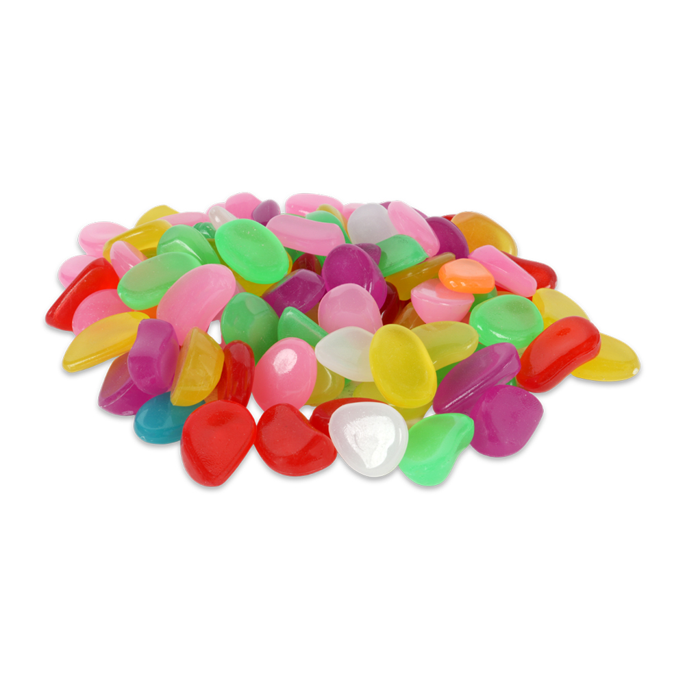 Luminous & colourful Garden & Home Decor Stones (20cm Jar)