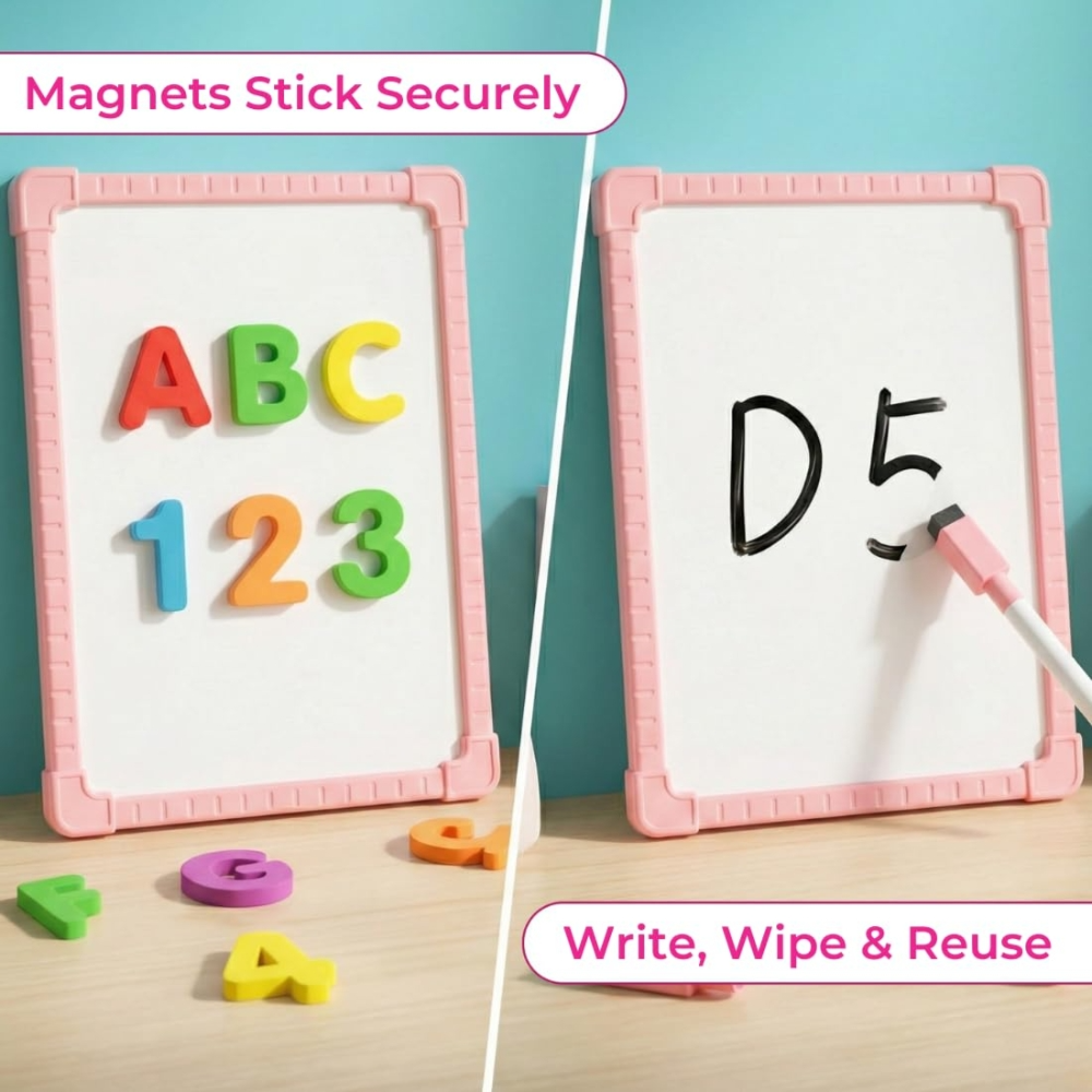Magnetic Whiteboard – 40cm x 30cm Dry Erase Board with Marker & Magnets – Wall Mounted Memo Board for Home, Office & School