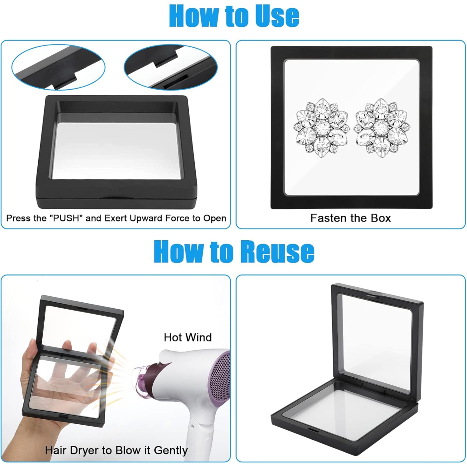 3D Floating Frame Display Box for Jewelry & Medals