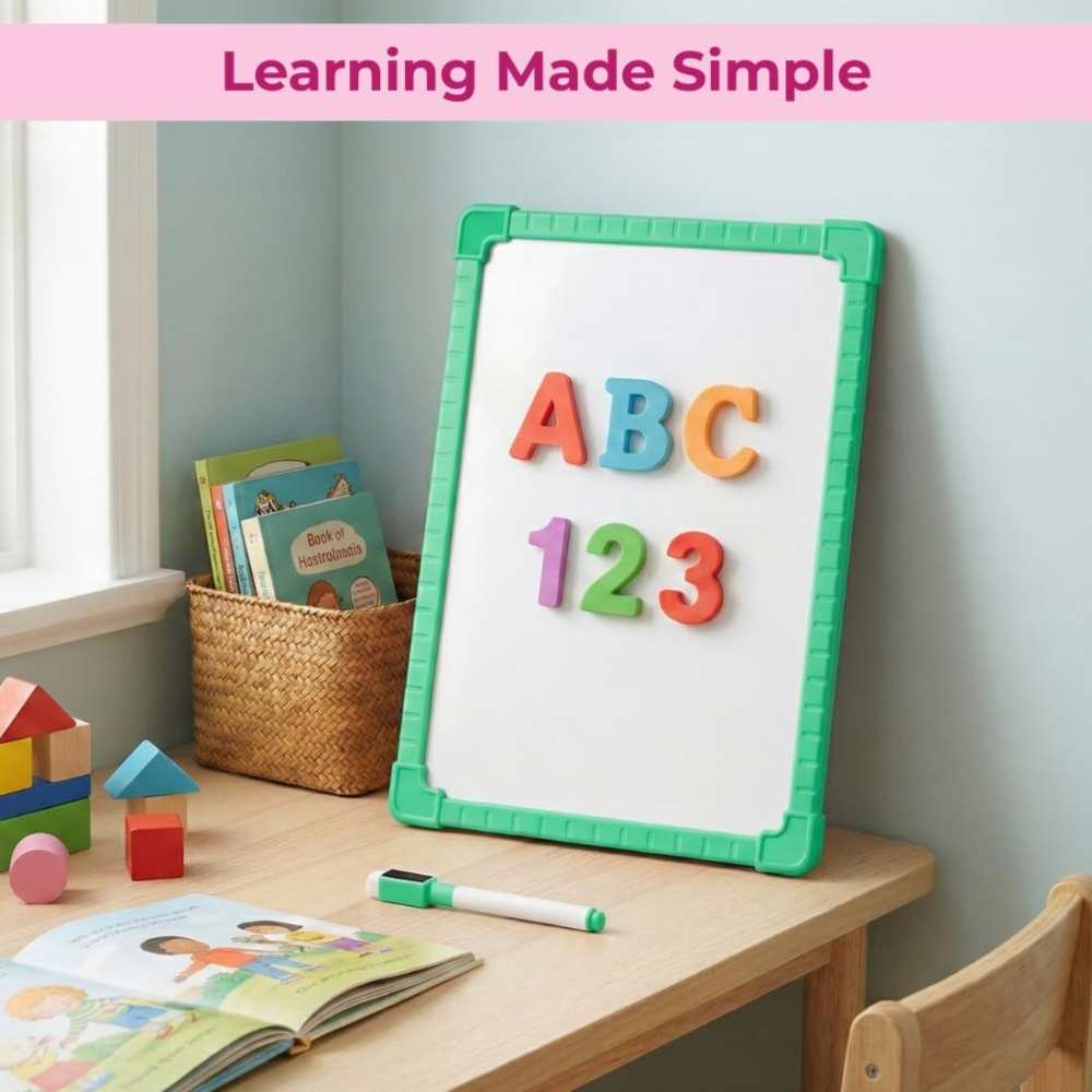 Magnetic Whiteboard – 40cm x 30cm Dry Erase Board with Marker & Magnets – Wall Mounted Memo Board for Home, Office & School