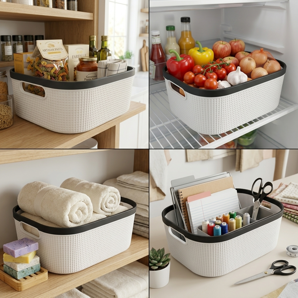 Modern Textured Multipurpose Storage Basket