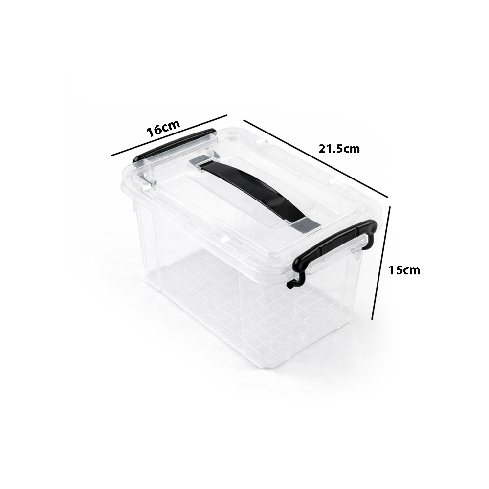 Multipurpose Plastic Storage Box with Handles – Durable Household Organizer Container (24×16×14cm)