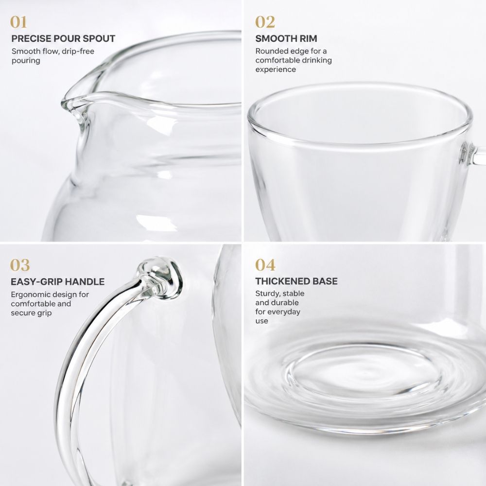 Foundational Glass Teapot And Cup, Featuring Heat-resistant Borosilicate Glass – Transparent (19.5 X 7cm)