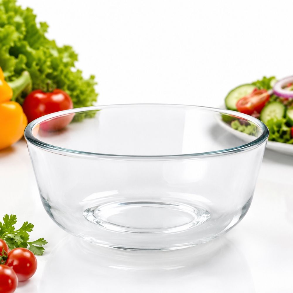 Premium Versatile Clear Glass Mixing Bowl | Transparent, 6.5 X 14.5Cm