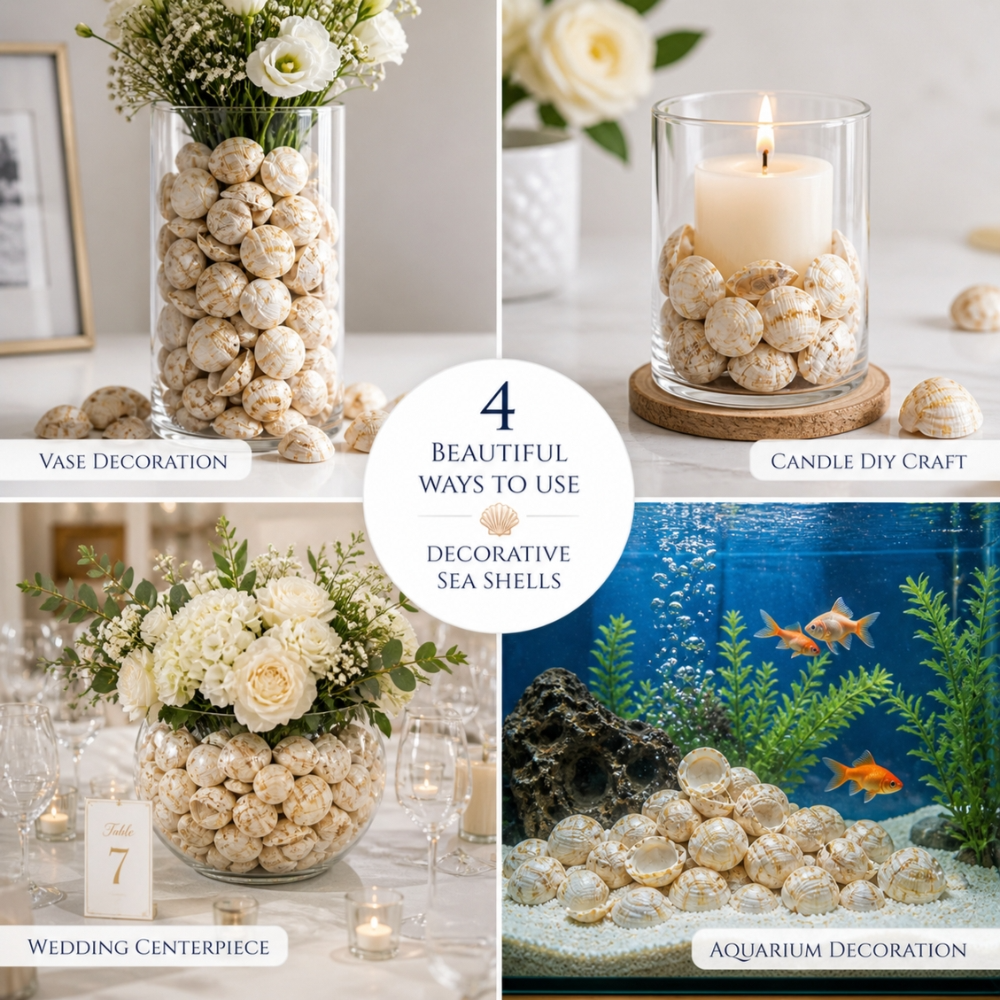 Premium Natural Decorative Sea Shells for Home, Beach & Event Décor | Large Display Box (20CM Height)
