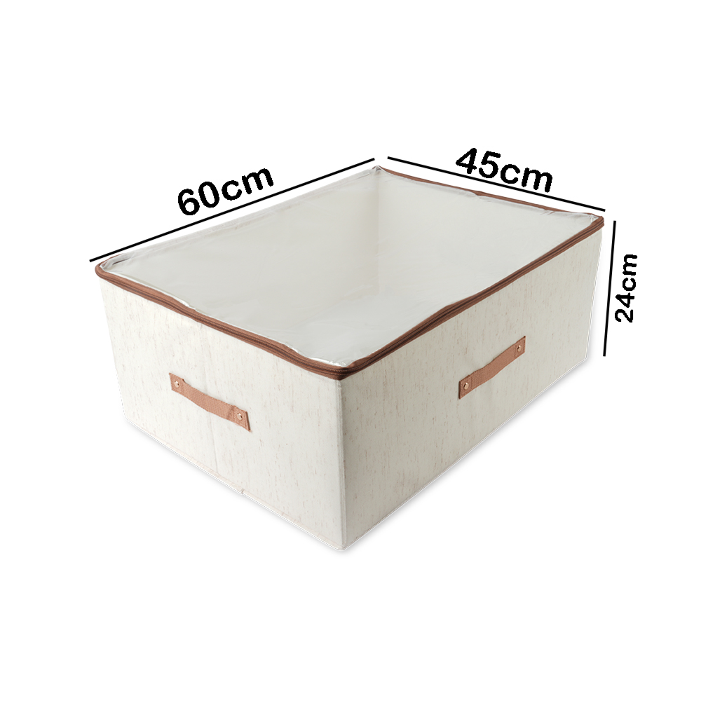 Premium Large Storage Box 60cm x 45cm x 24cm – Foldable Fabric Organizer with Handles for Clothes, Blanket & Home Storage