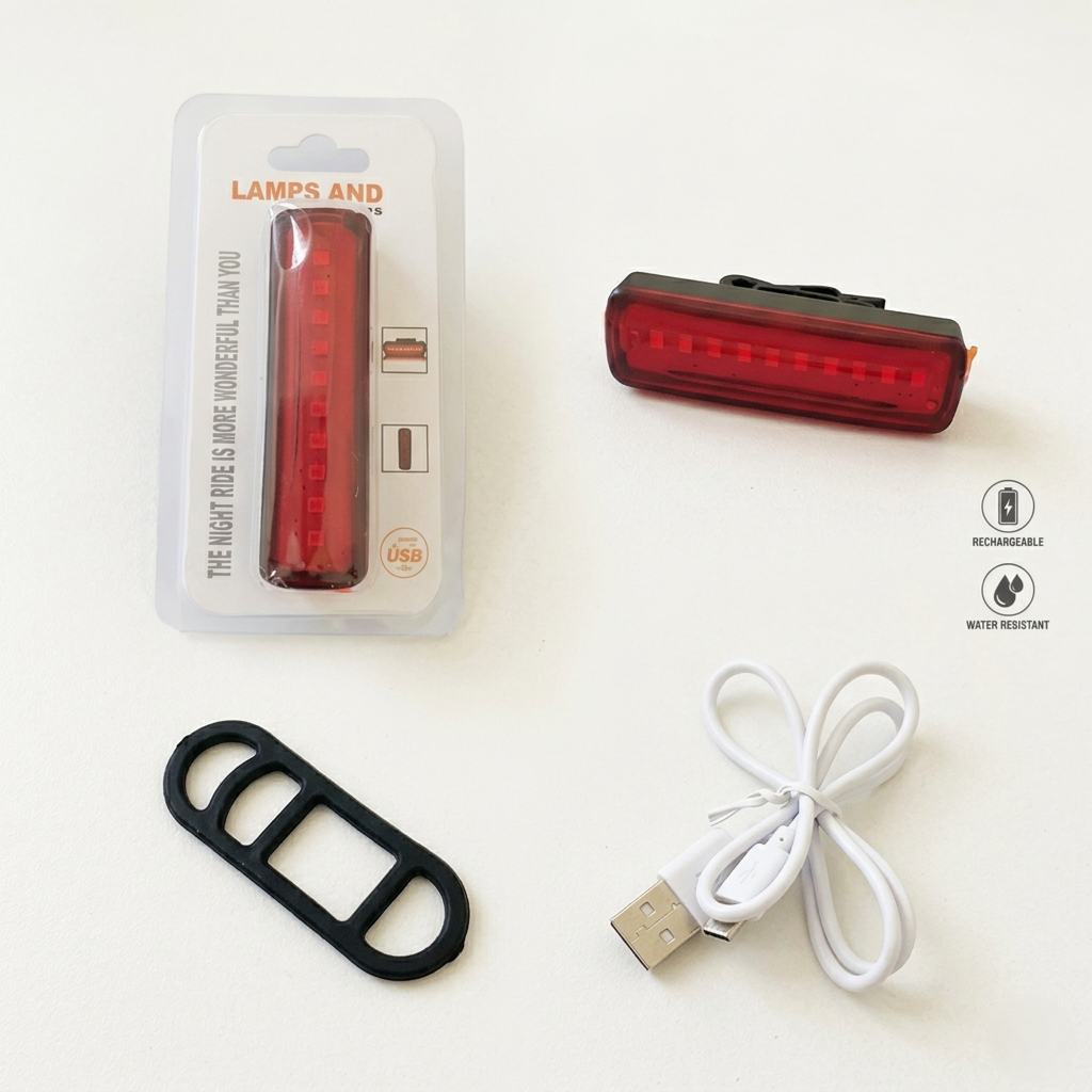 Ultra Bright USB Rechargeable LED Bike Rear Light Waterproof Safety Cycling Taillight
