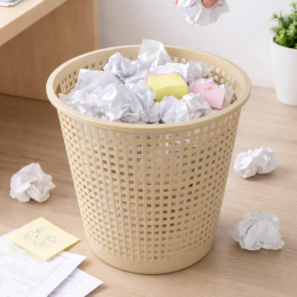 Perforated Plastic Dustbin – Lightweight Household Waste Basket ( Size 30cm x 28cm)