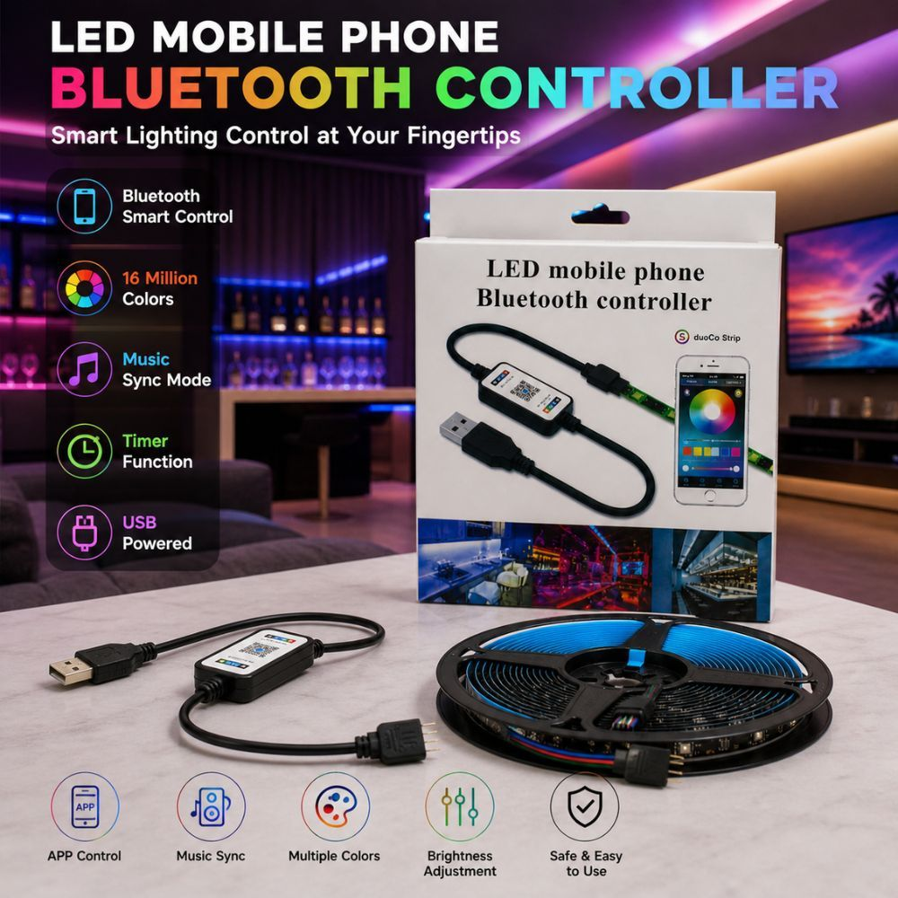 Smart Bluetooth Led Strip Light With Mobile App Control Usb Powered 488Cm