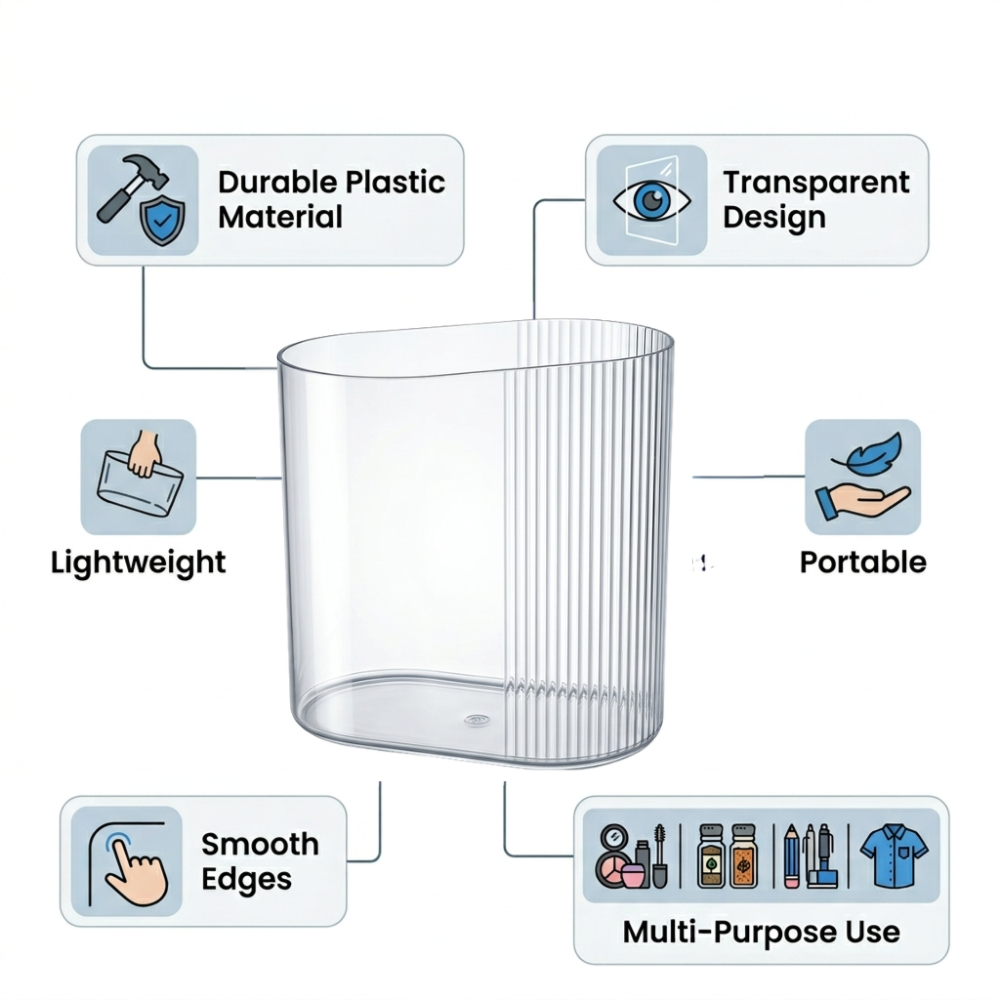 Best Multi Purpose Clear Storage Bin Aesthetic Fluted Design