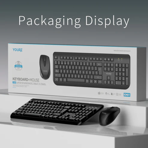 YOURZ KM01 Wireless Keyboard & Mouse Combo – 2.4GHz Black
