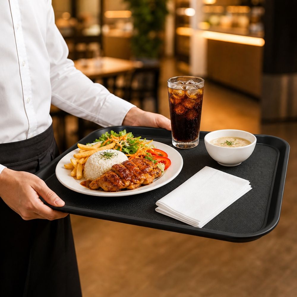 Premium Non Slip Rectangular Serving Tray For Fast Food And Home Dining