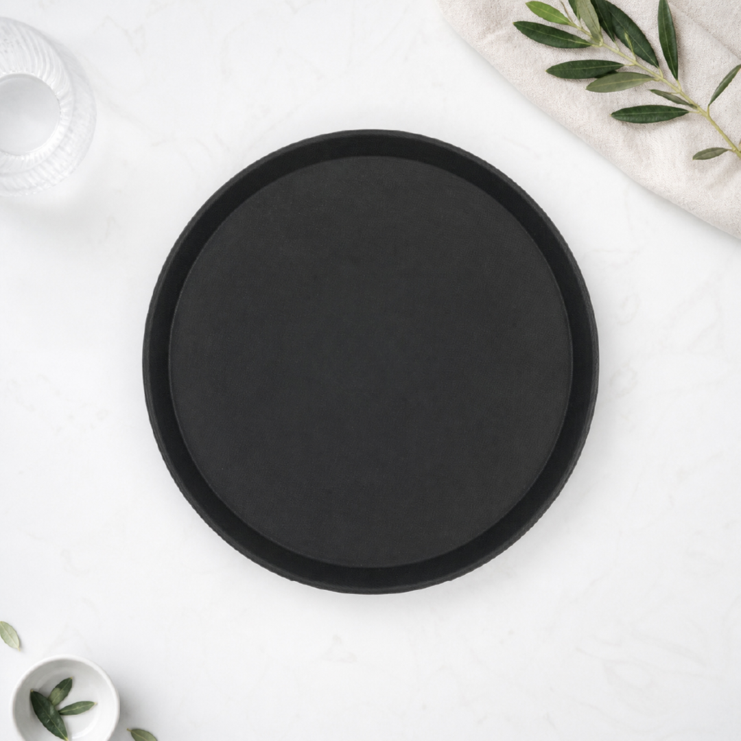 Premium Non Slip Round Serving Tray For Restaurant And Home Use