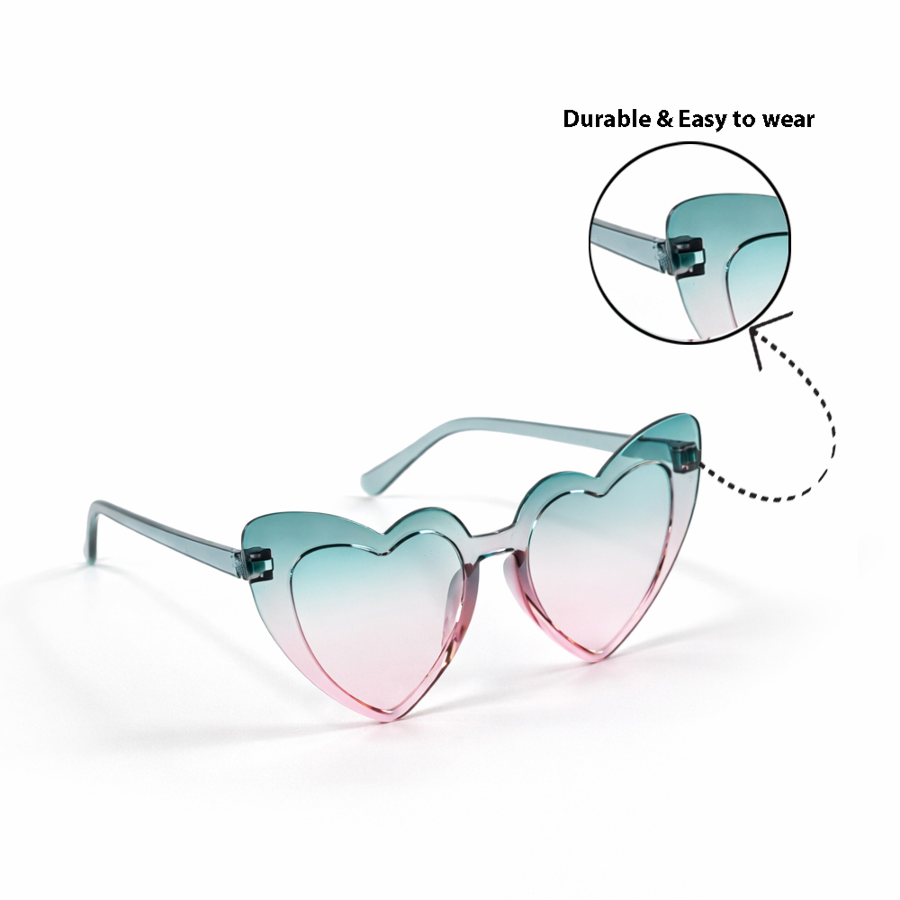 Kids Heart Shape Sunglasses – 2 Piece Set Cute Fashion Summer Sunglasses for Children