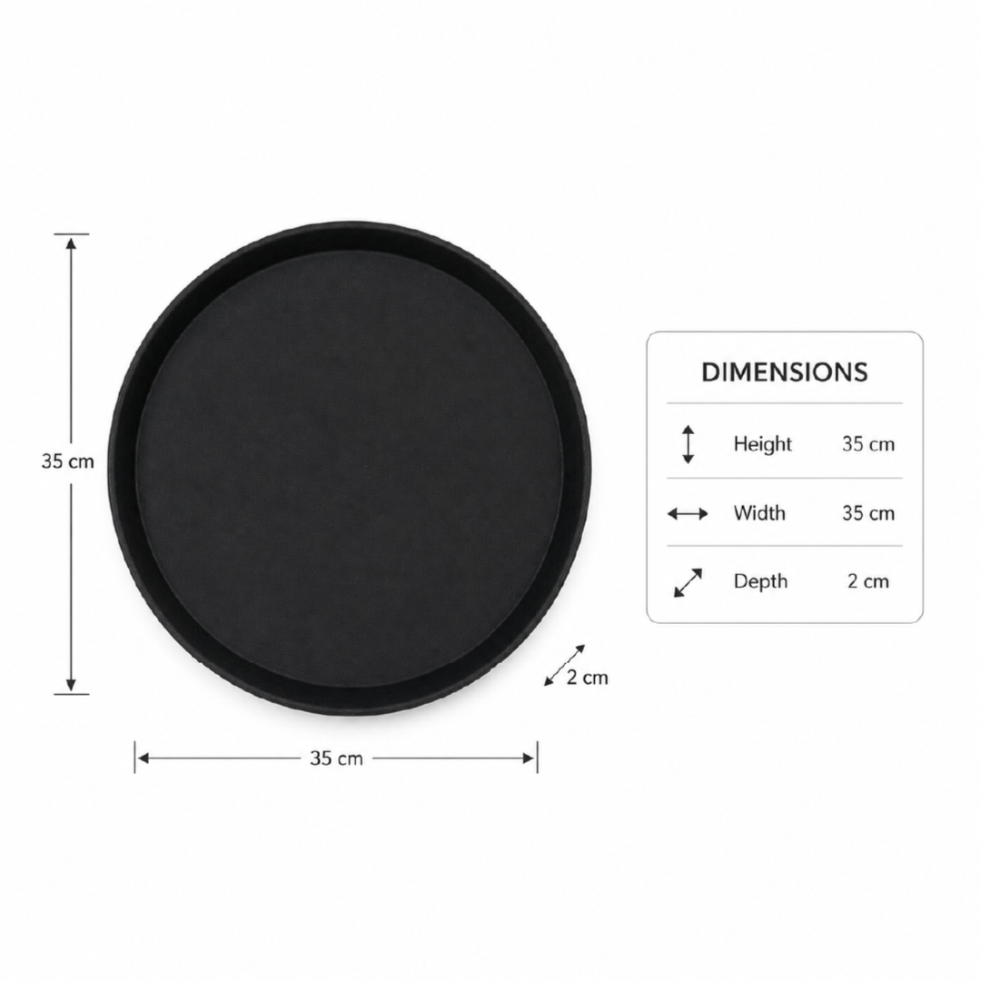 Premium Non Slip Round Serving Tray For Restaurant And Home Use