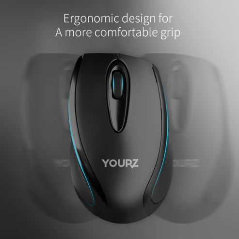 YOURZ KM01 Wireless Keyboard & Mouse Combo – 2.4GHz Black