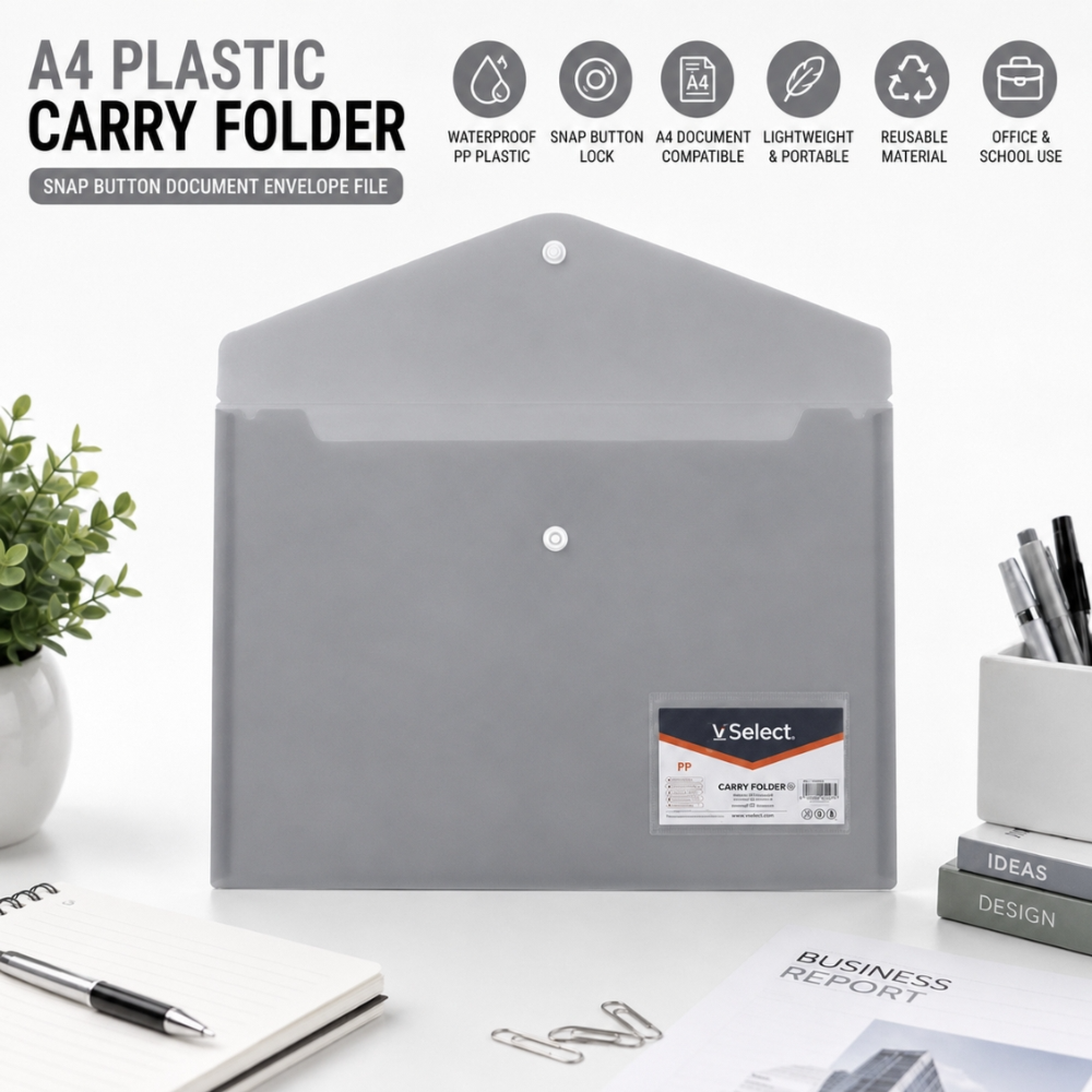 Document Folder – Durable Button File Organizer (34Cm X 24Cm)