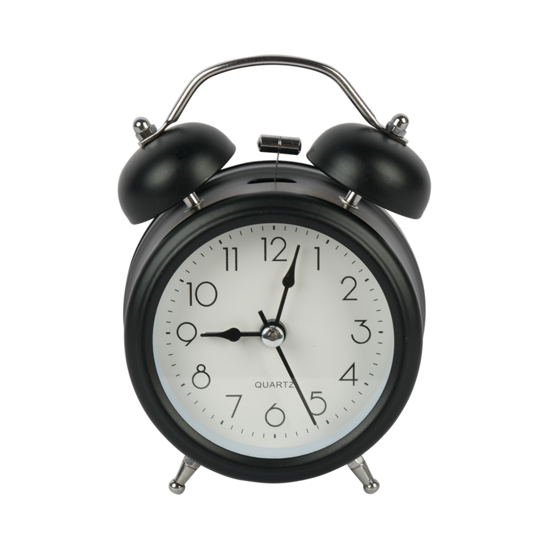 Decorative Small Metal Ring Bell Alarm Clock  Battery Powered for Kids & Office