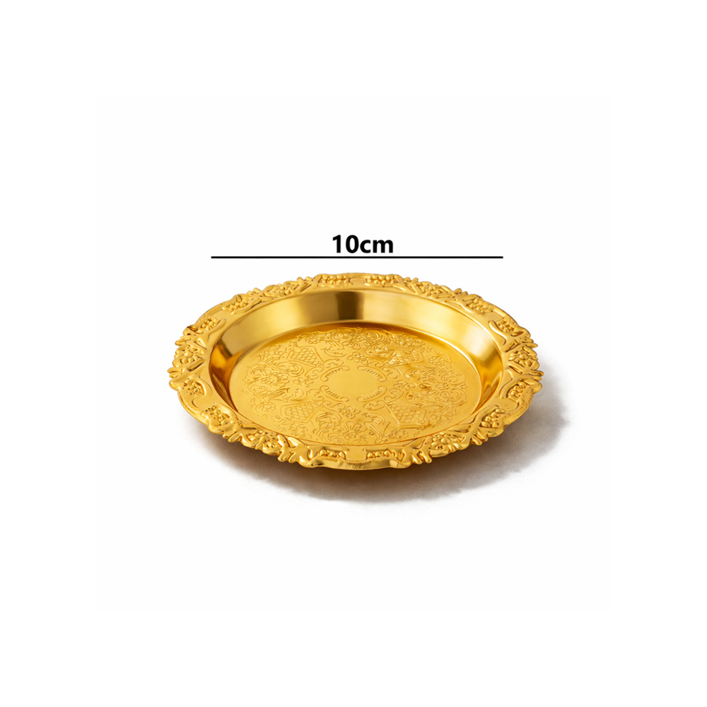 Decorative Gold Mini Dessert & Snack Plate (10cm)