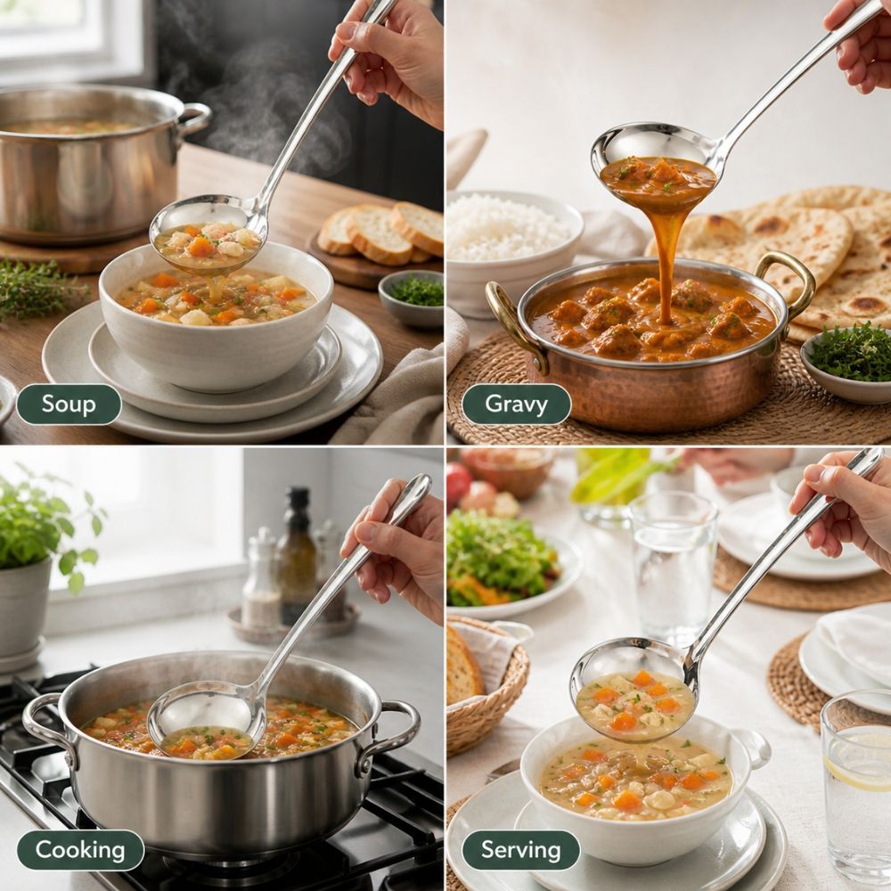 Premium Heavy Duty Stainless Steel Soup Ladle Large Serving Spoon