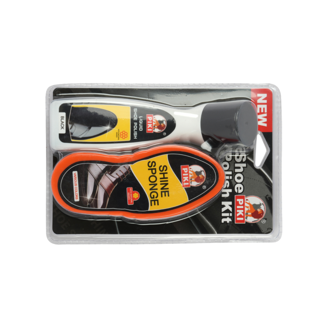 Premium Travel Shoe Care Kit: Polish & Brush (Black)