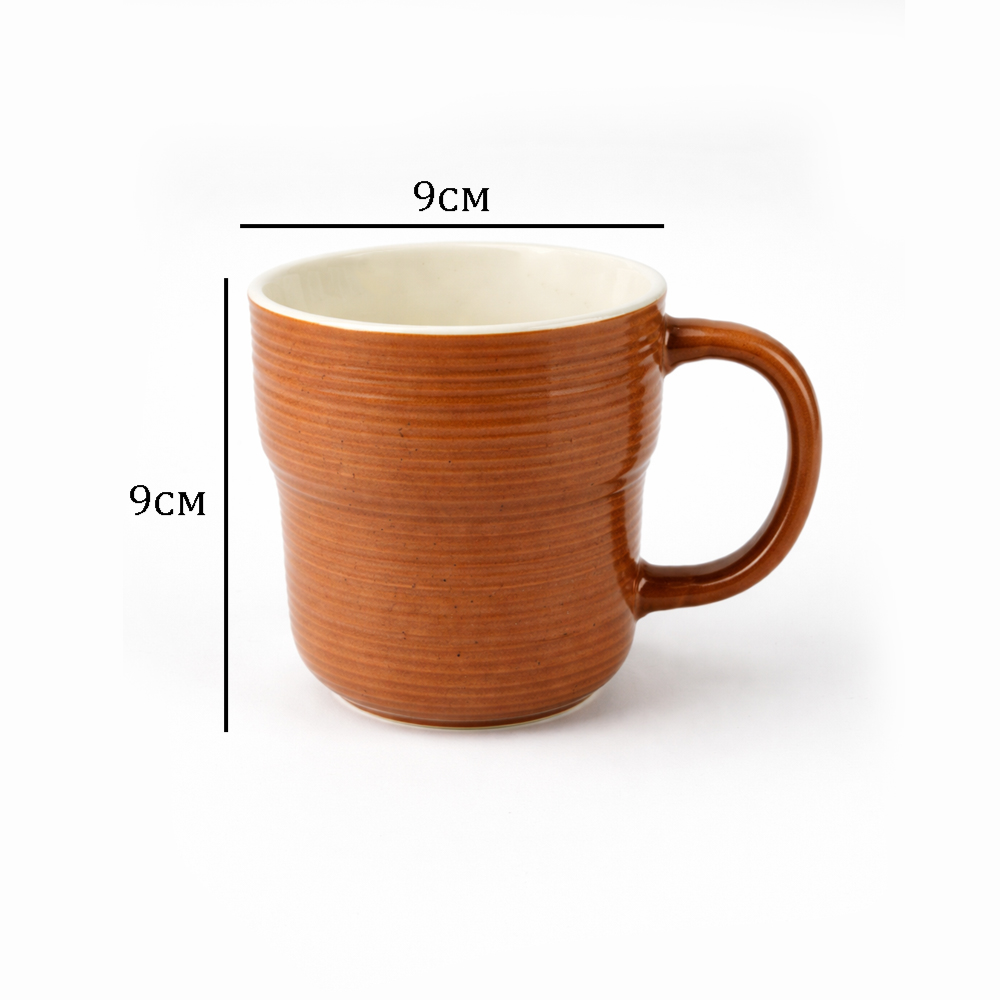 Modern Two-Tone Ceramic Coffee Mug – 9cm x 9cm Minimalist Tea Cup with Stylish Handle