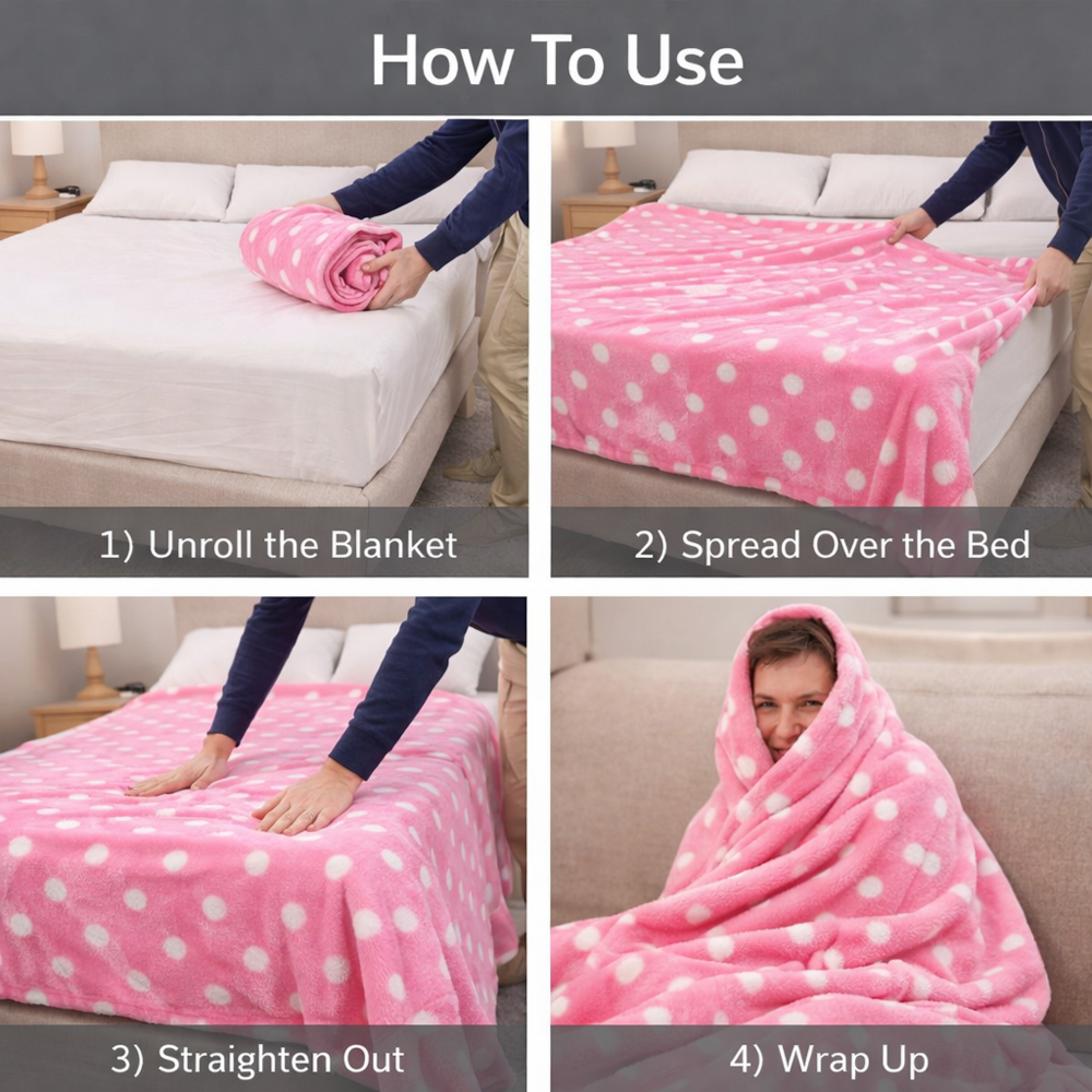 Assorted Soft Flannel Fleece Blanket (160x200cm)