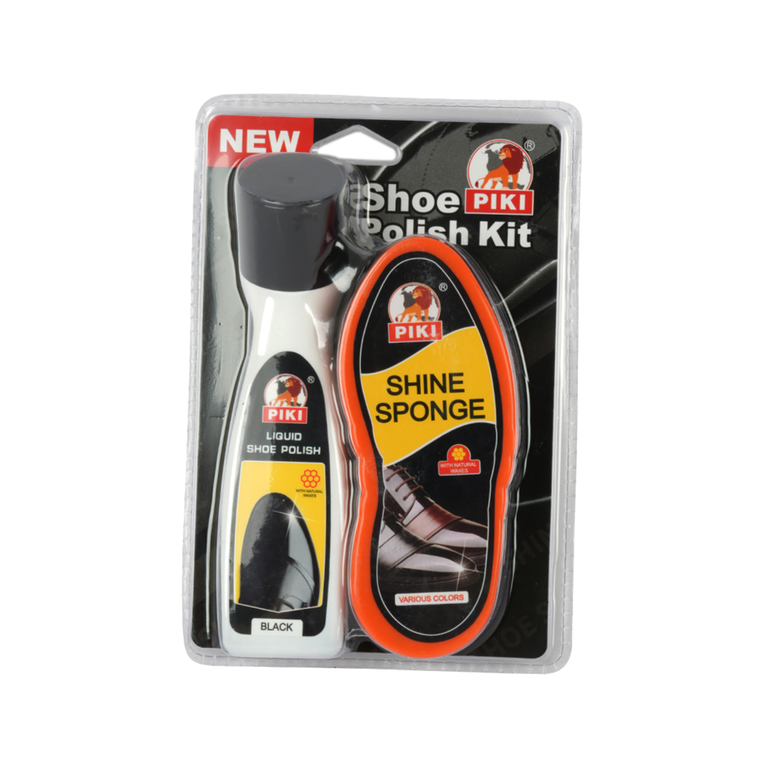 Premium Travel Shoe Care Kit: Polish & Brush (Black)