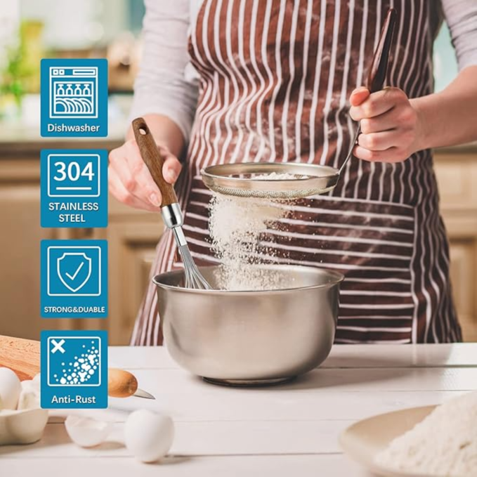 Stainless Steel Whisk with Wooden Handle (25cm)