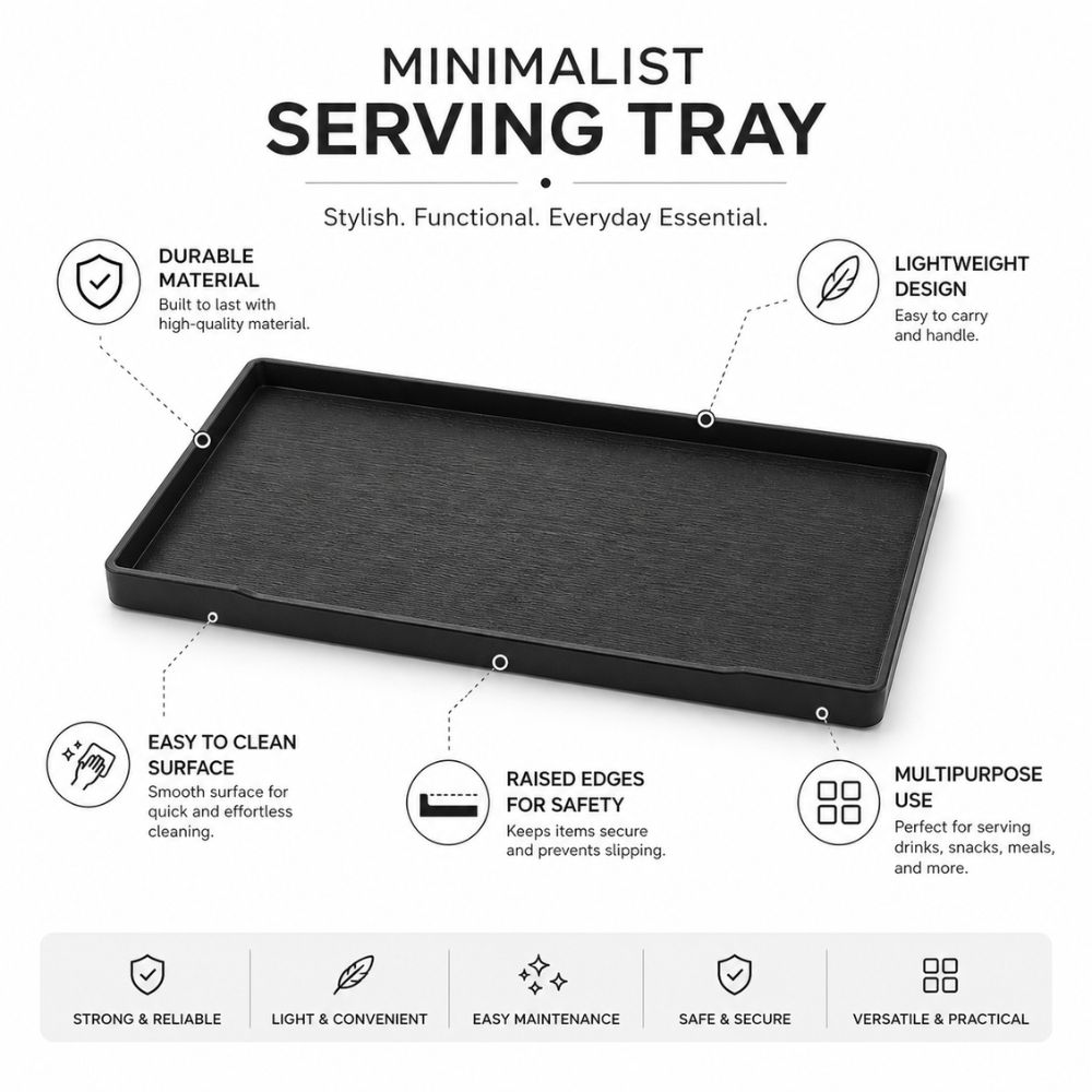 Professional Minimalist Serving Tray – Rectangular Design (34Cm)