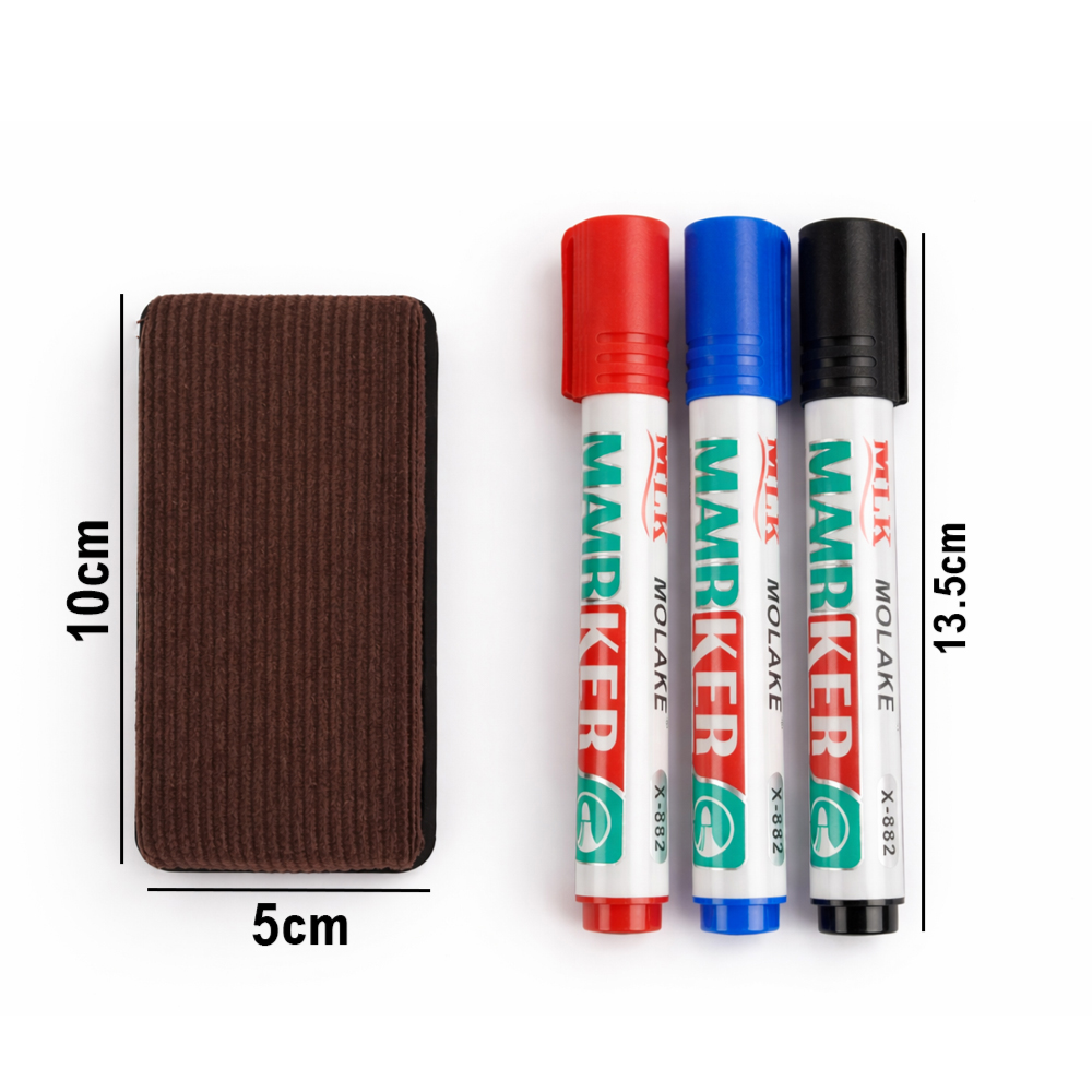 Premium Whiteboard Marker And Eraser Set for Office and School Supplies Pack