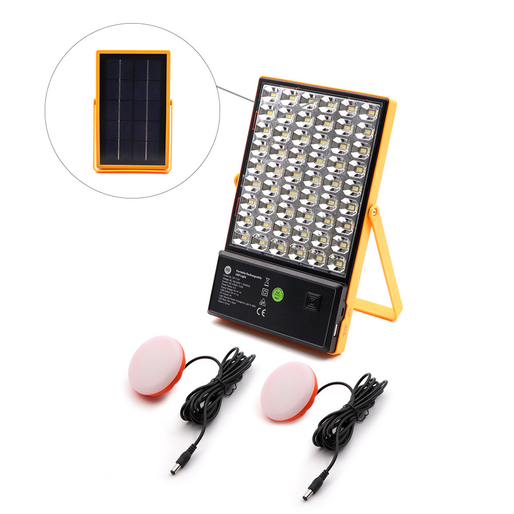 Multi function Emergency Light 28w 4000mah With Solar Panel & Dual Bulbs Dp 7167