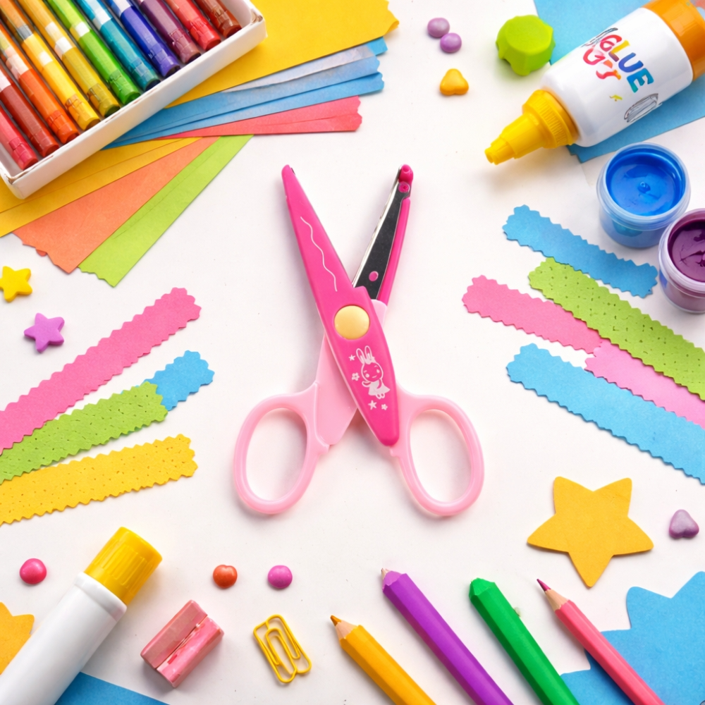 Crazy Jumbo Zig Zag Paper Cutting Scissors Assorted Colour