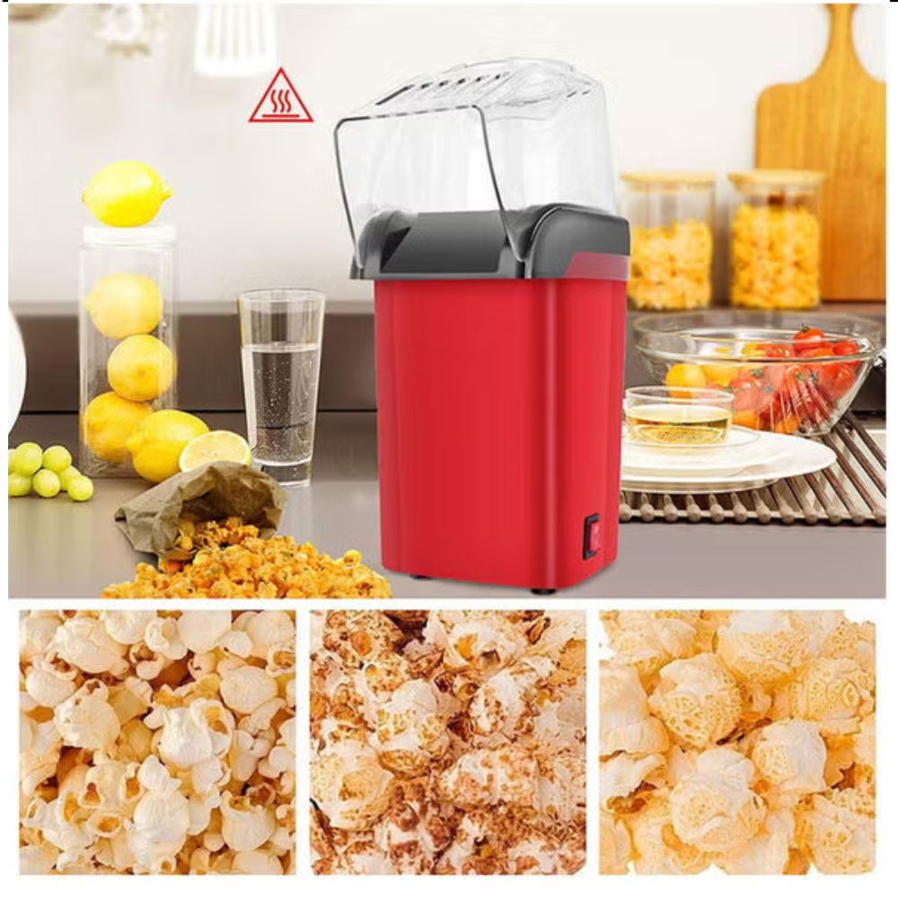 Mini Electric Popcorn Popper - Oil-Free (1200W)