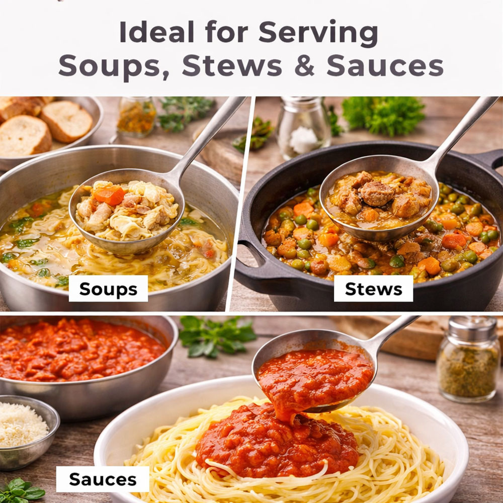 Long Soup Spoon Ladle (Serving Ladle Chef Spoon, Deep Ladle Soup , Milk Ladle , Curry Ladle)