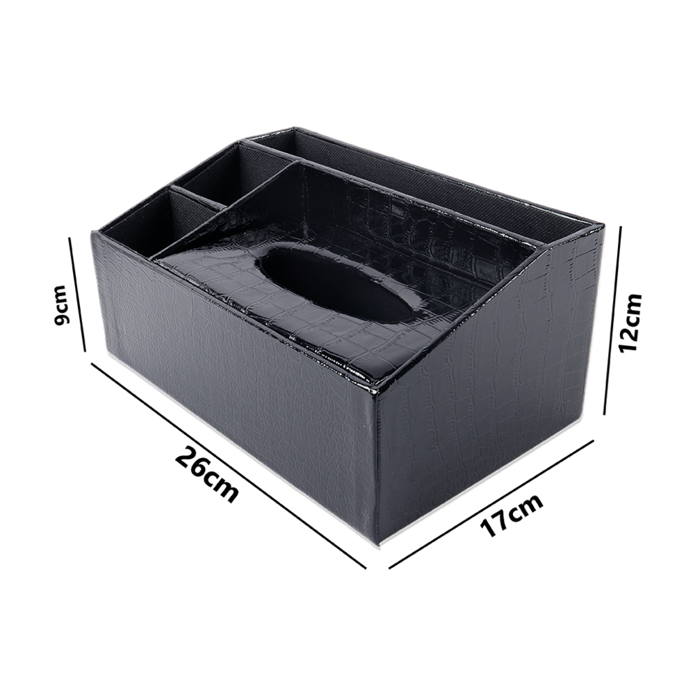 Luxury Tissue Box & Desktop Organizer – Multi-Compartment
