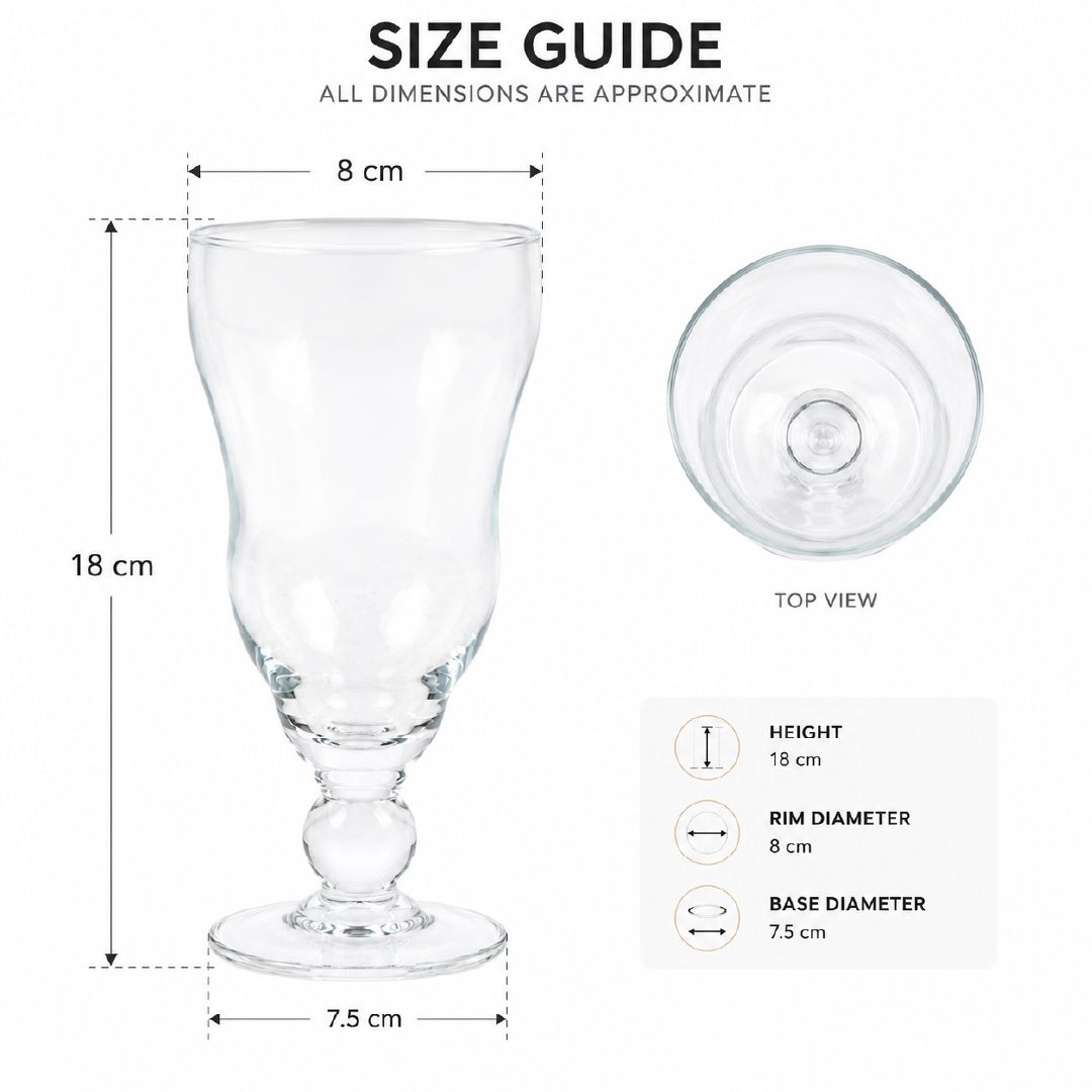 Serene Spaces Living Wazon Pedestal Glass Urn Vase – 18 X 8 Cm – Transparent