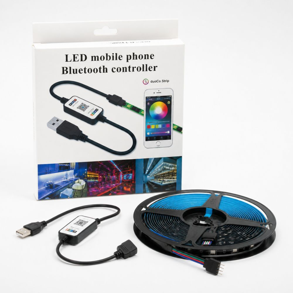 Smart Bluetooth Led Strip Light With Mobile App Control Usb Powered 488Cm
