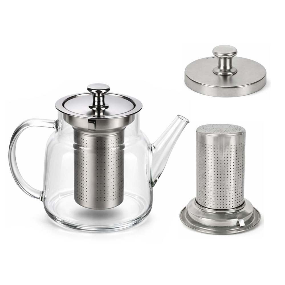 Glass Tea Pot with Stainless Steel Filter