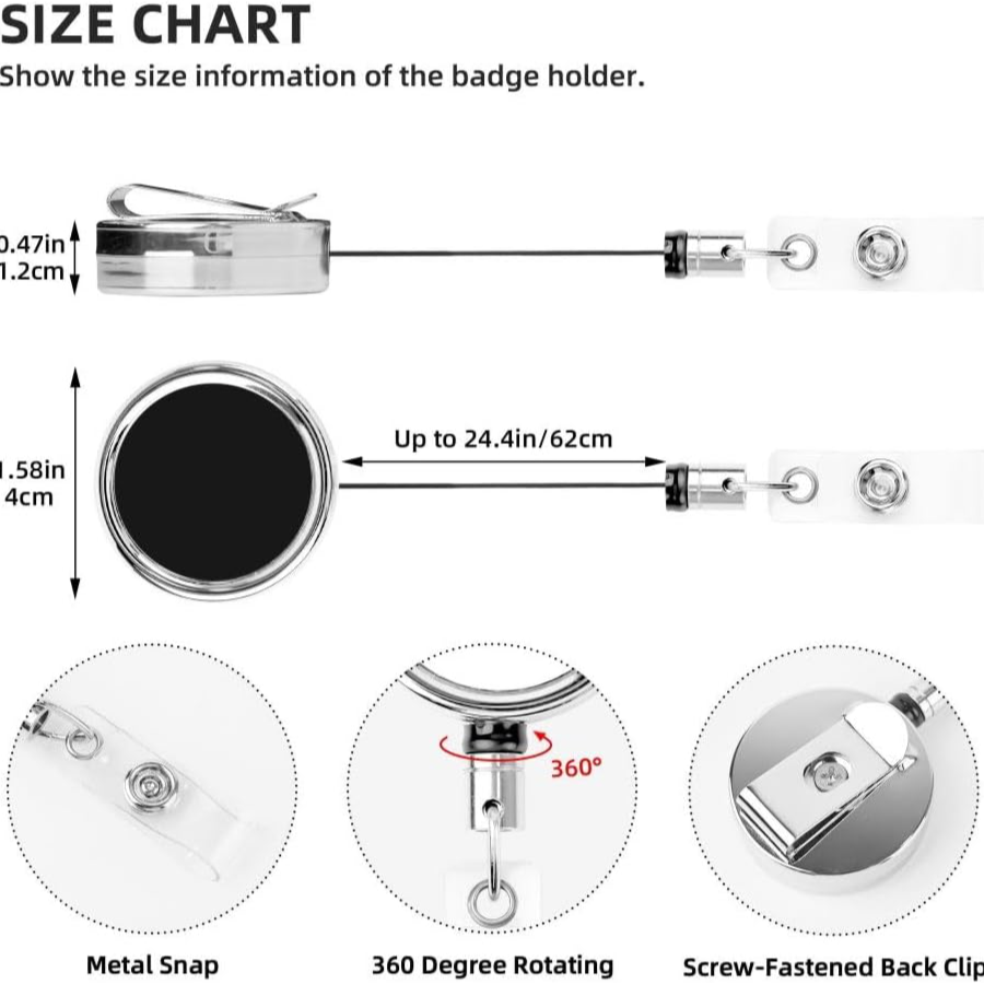 Heavy Duty Retractable Keychain & ID Badge Holder