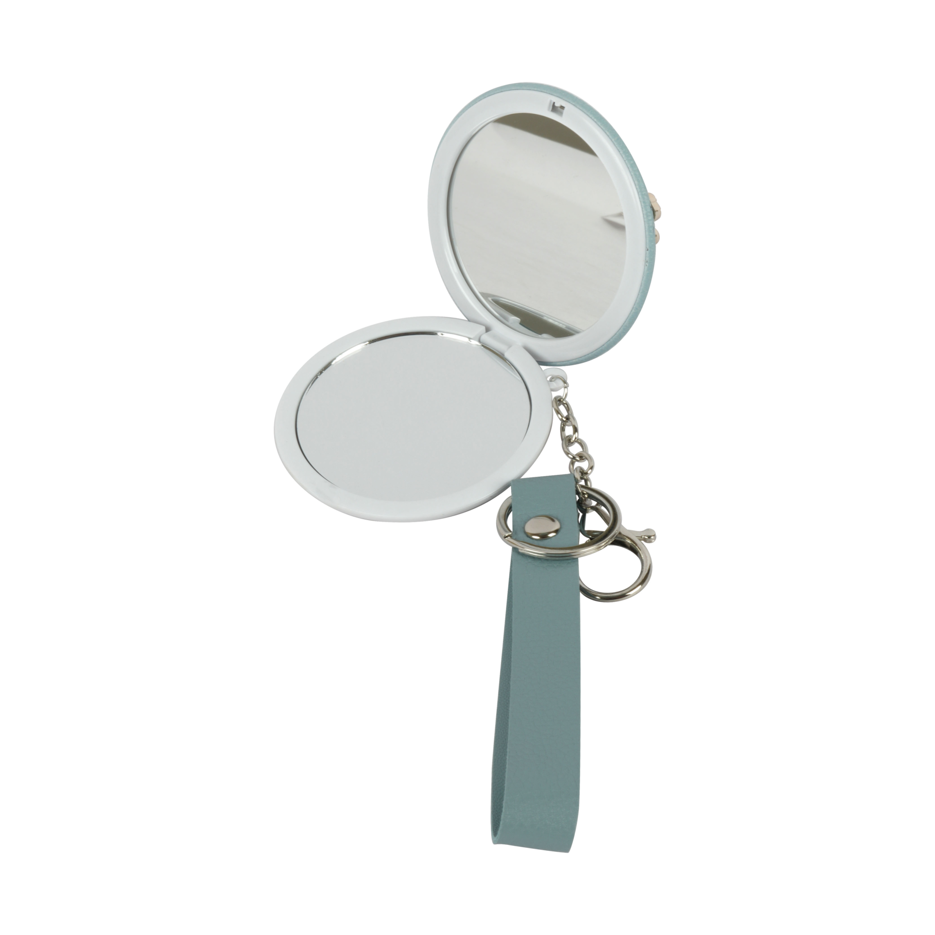 Mini Metal Makeup Mirror Keychain (Double-Sided)